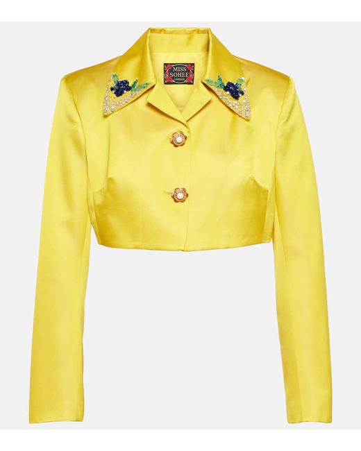 Miss Sohee Embellished jacket and crop top set