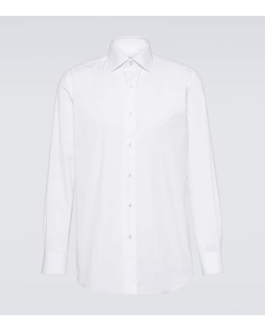 Brioni Cotton-blend poplin shirt