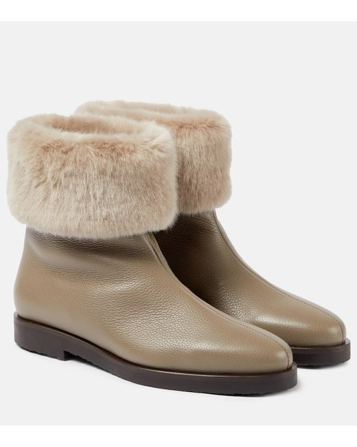 Totême The Off-Duty faux fur-lined leather boots