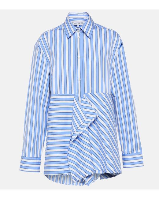 J.W.Anderson Striped peplum cotton shirt
