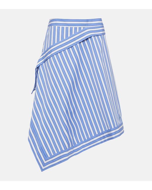 J.W.Anderson Striped asymmetric cotton skirt