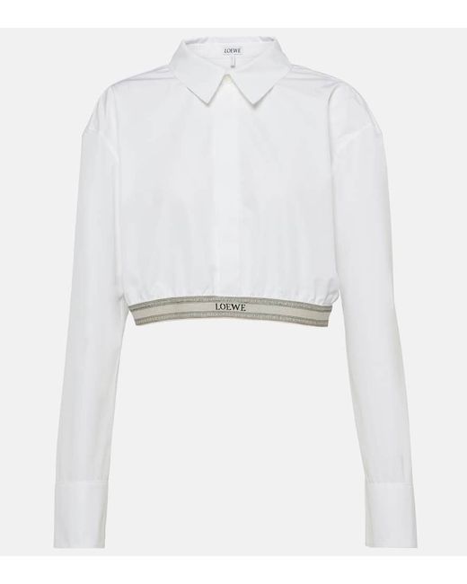 Loewe Cropped cotton poplin shirt