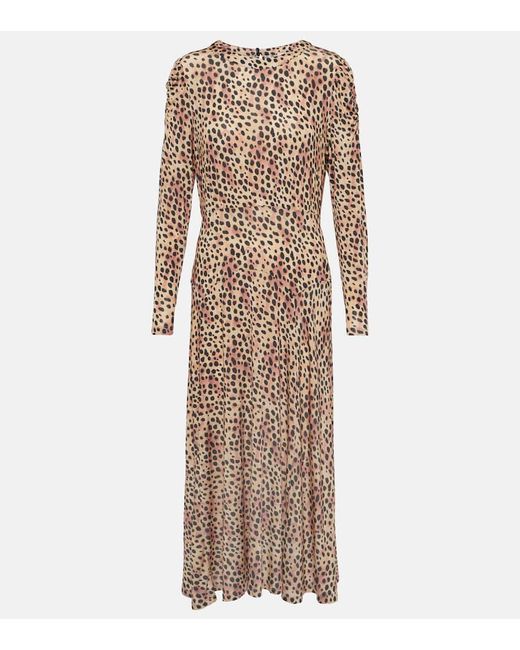 rixo Cerise leopard-print midi dress