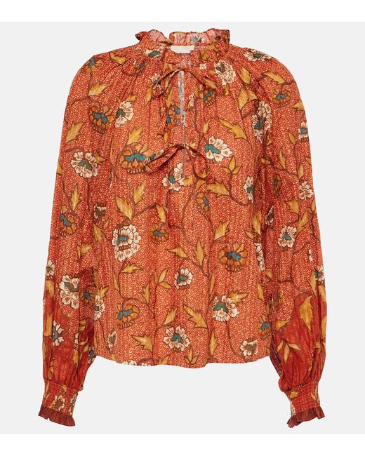 Ulla Johnson Kaitlyn floral cotton-blend blouse