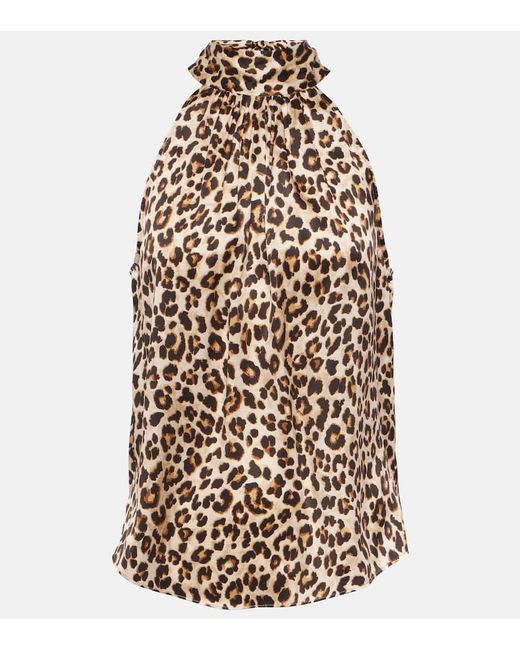 Veronica Beard Tanisha leopard-print silk-blend top