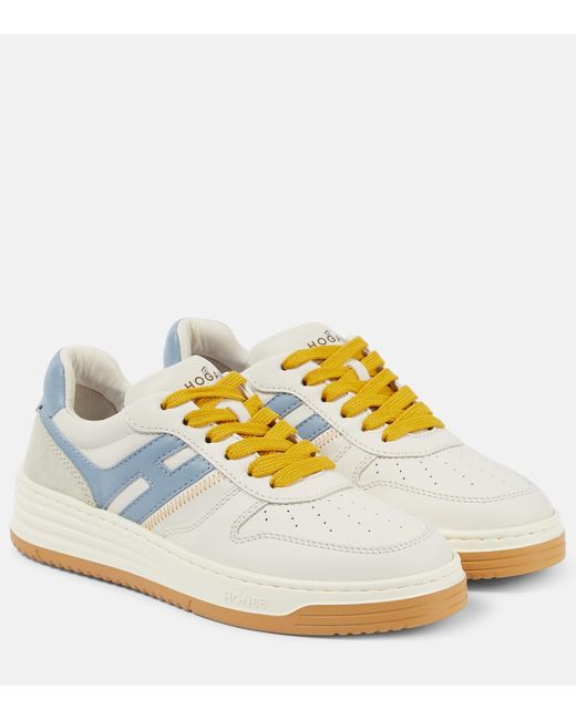 Hogan H630 suede-trimmed leather sneakers