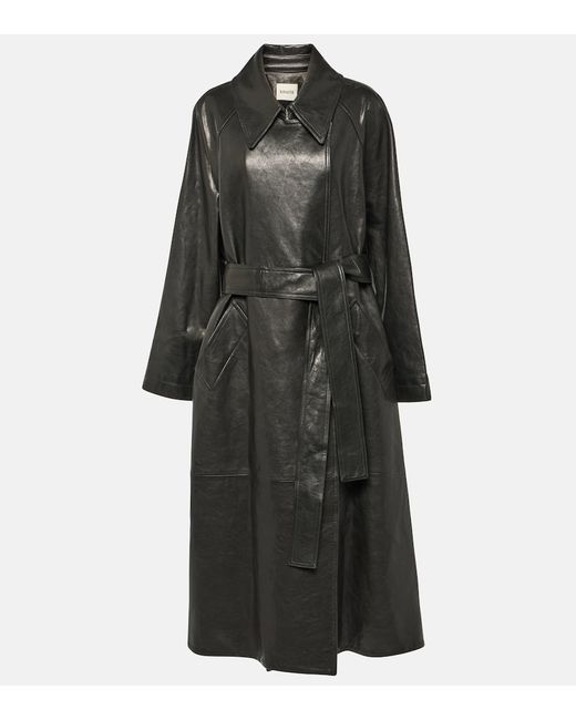 Khaite Minnie oversized leather trench coat