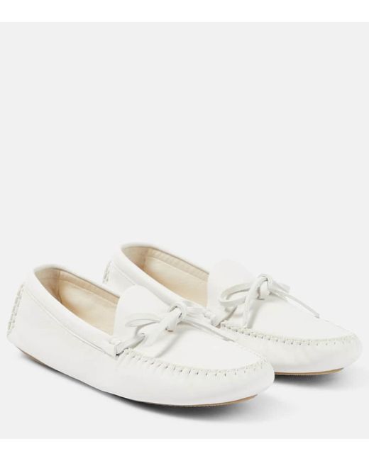 The Row Lucca leather moccasins