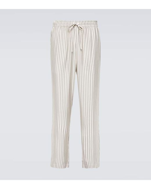 Le Kasha Striped silk straight pants