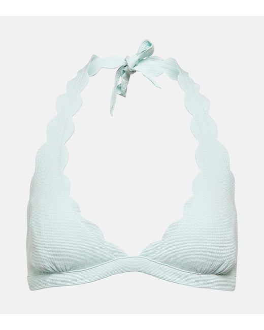 Marysia Spring scalloped halter neck bikini top