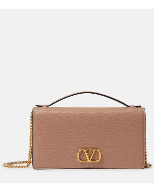 Valentino Garavani VLogo Signature Mini leather wallet on chain