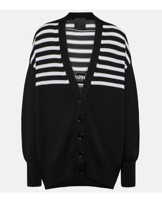 Givenchy 4G striped ramie and cotton cardigan
