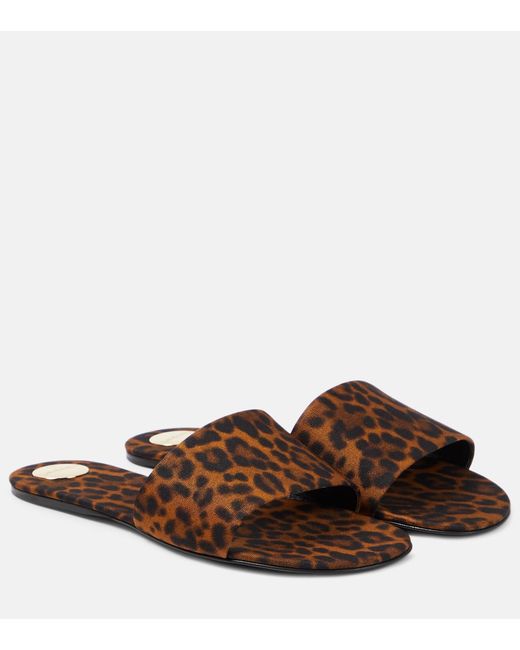 Saint Laurent Carlyle leopard-print satin sandals