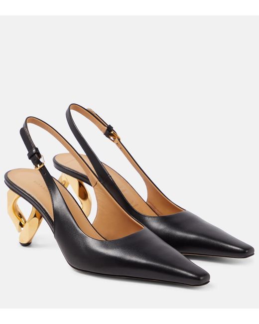 J.W.Anderson Chain Heel leather slingback pumps