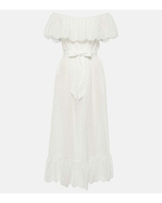 Marysia Off-shoulder cotton midi dress