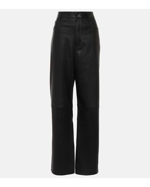 Wardrobe.Nyc Low-rise leather straight pants