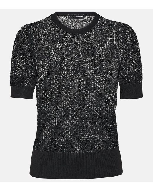 Dolce & Gabbana Logo lace-stitched jacquard sweater