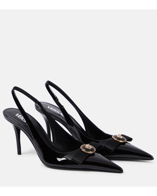 Versace Gianni patent leather slingback pumps