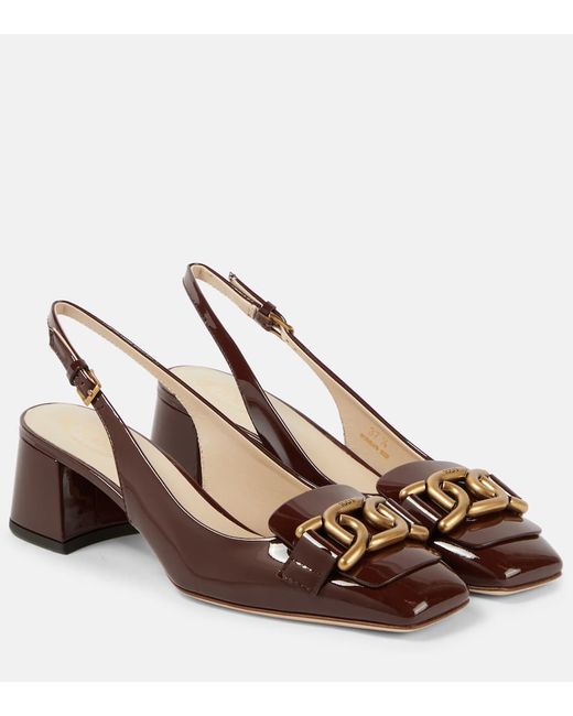 Tod's Kate patent leather slingback pumps