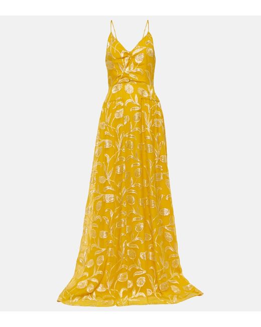 Markarian Printed silk-blend gown
