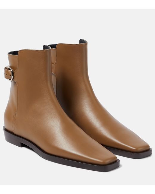 Totême The Belted leather ankle boots