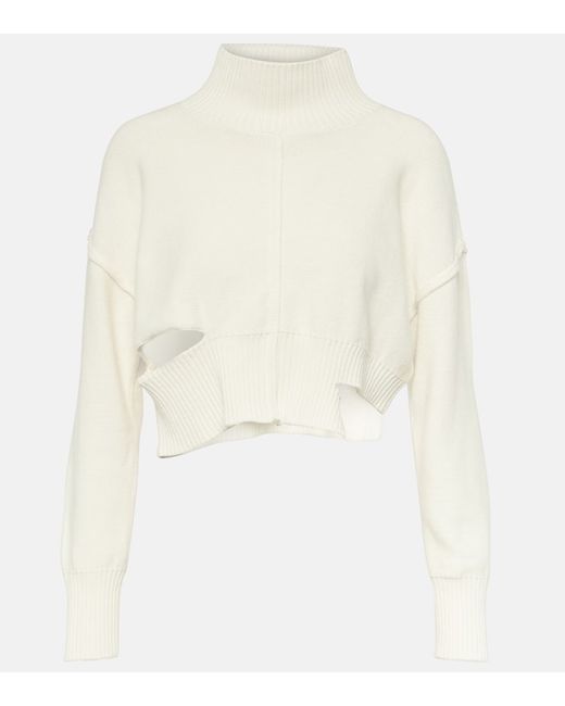 Mm6 Maison Margiela Distressed cotton and wool sweater
