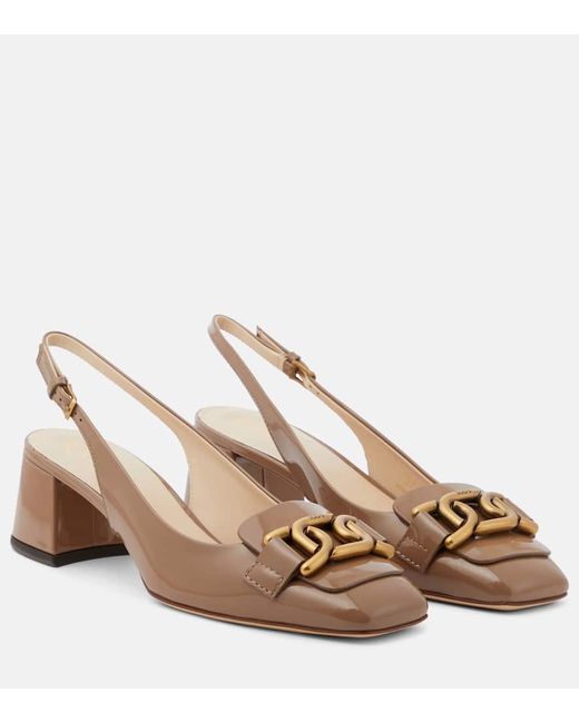 Tod's Kate patent leather slingback pumps