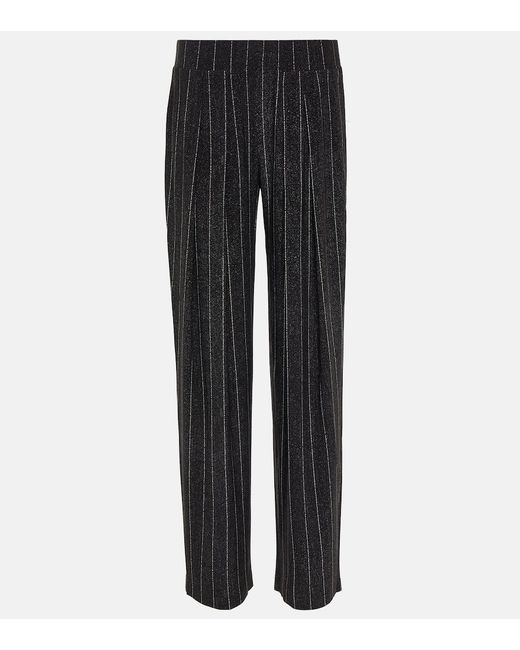Norma Kamali Low-rise pinstripe straight pants