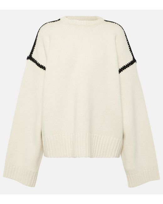 Totême Embroidered wool and cashmere sweater