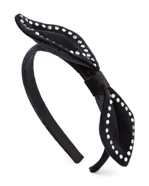 Monnalisa Embellished velvet bow headband