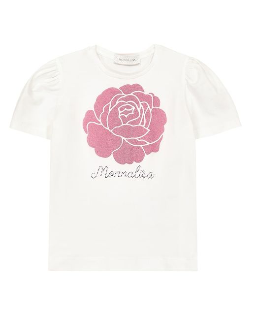 Monnalisa Printed cotton-blend jersey T-shirt