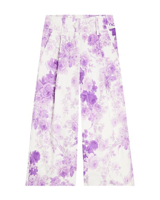 Monnalisa Floral cotton wide-leg pants