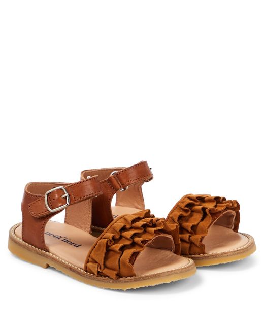 Petit Nord Ruffles leather sandals