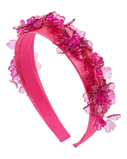 Monnalisa Floral embellished satin headband