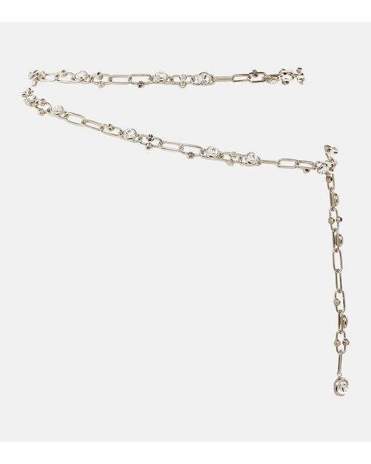 Alessandra Rich Embellished chain belt