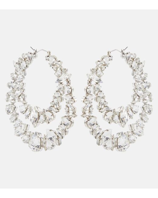 Saint Laurent Crystal-embellished hoop earrings