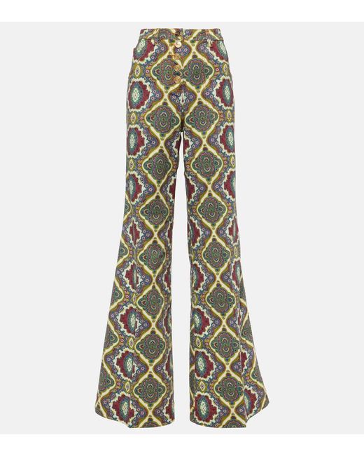 Etro Printed high-rise wide-leg jeans