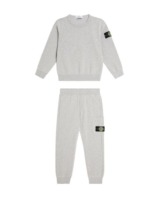 Stone Island Junior Compass cotton sweatpants and sweatshirt set
