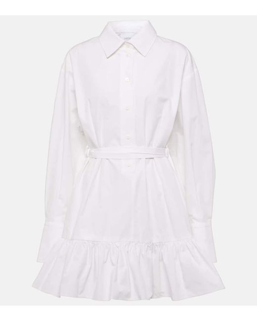 Patou Ruffled cotton shirt dress