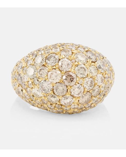 Octavia Elizabeth Champagne Dome 18kt ring with diamonds