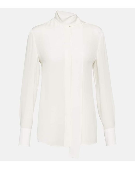 Valentino Bow-tie neck silk georgette blouse