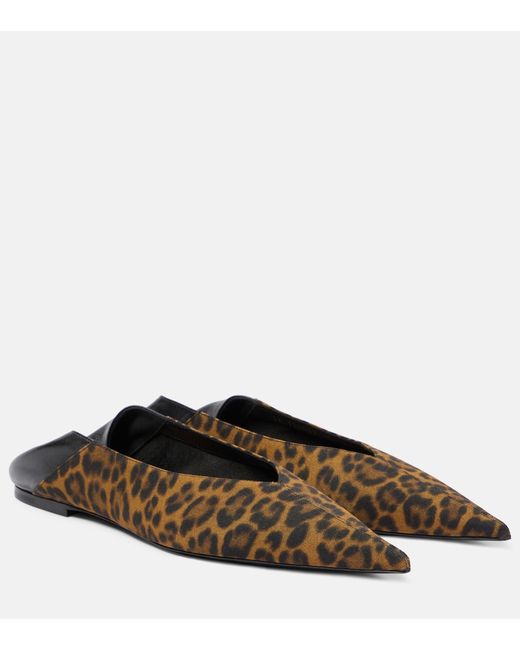 Saint Laurent Nour 05 leopard-print slippers