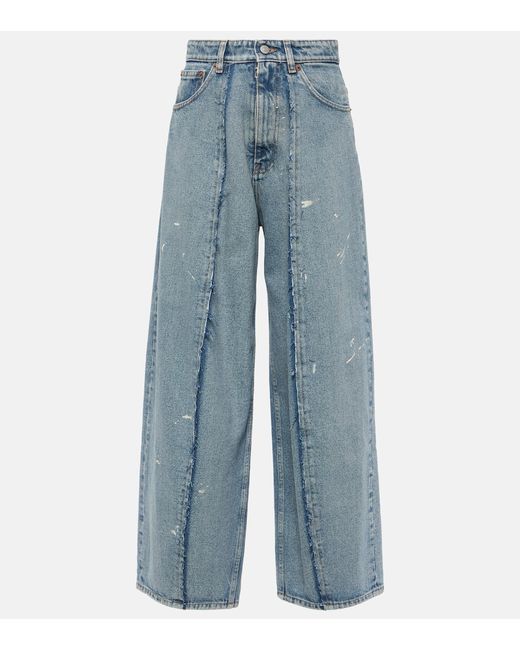 Mm6 Maison Margiela Distressed wide-leg jeans