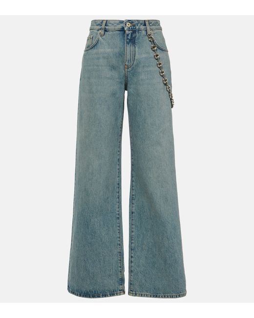 Loewe High-rise chain-detail straight jeans