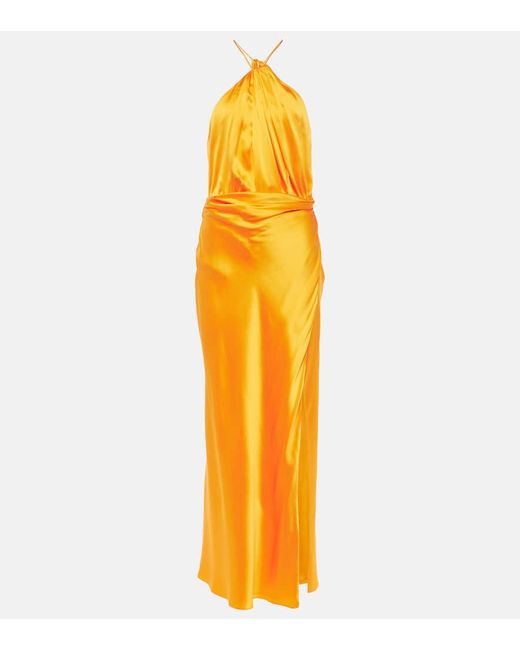 The Sei Asymmetric silk satin gown