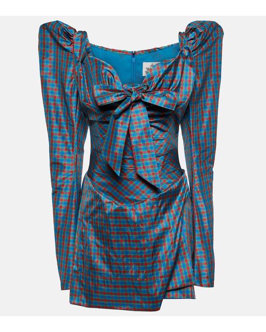 Vivienne Westwood Bow-detail checked minidress