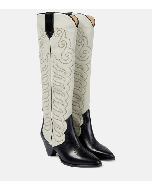 Isabel Marant Liela leather and suede cowboy boots