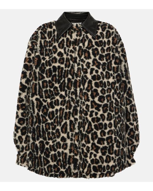 Maison Margiela Leopard-print faux fur shirt