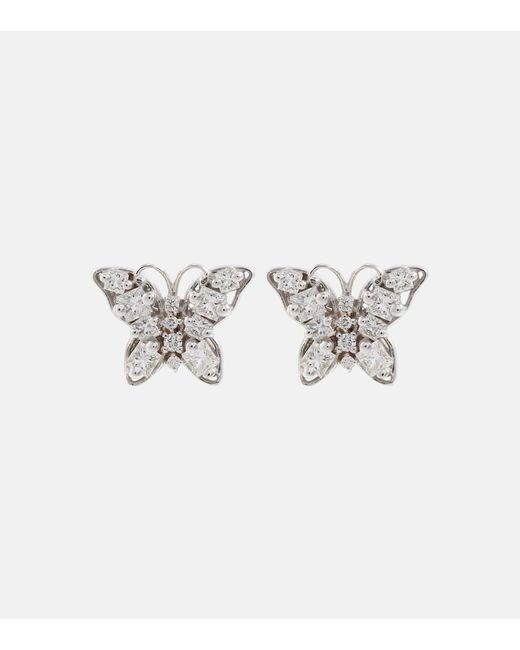 Suzanne Kalan Fireworks Butterfly 18kt gold earrings with diamonds