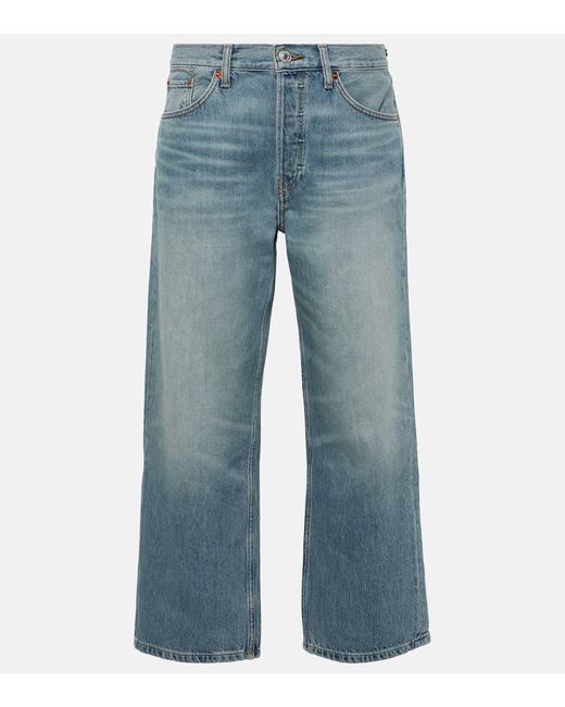 Re/Done Loose mid-rise cropped straight jeans